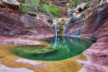 Картинка природа водопады река лес