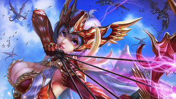 Картинка видео+игры dota+2 девушка взгляд фон