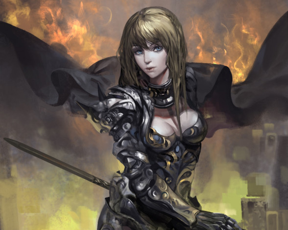 Обои картинки фото фэнтези, девушки, броня, доспехи, девушка