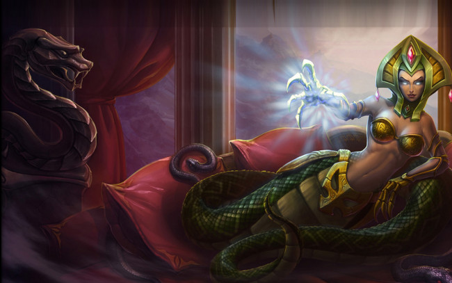 Обои картинки фото видео игры, league of legends, персонаж, cassiopeia