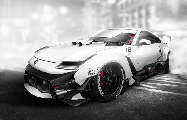 Обои картинки фото автомобили, виртуальный тюнинг, nissan