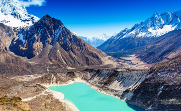 Картинка природа горы гималаи снег озеро