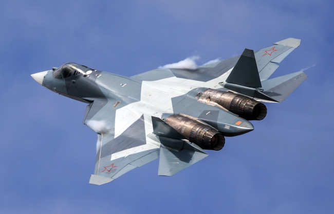 Обои картинки фото t-50 pak-fa, авиация, боевые самолёты, истребитель