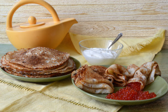 Картинка еда блины +оладьи сметана икра