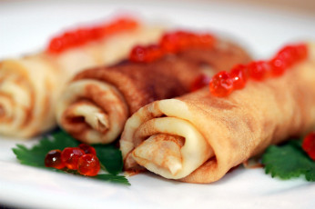 Картинка еда блины +оладьи красная икра