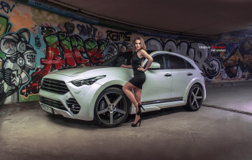 обоя автомобили, -авто с девушками, авто, девушки, fx37s, infiniti, 2011