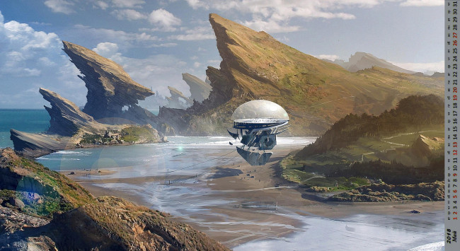 Обои картинки фото календари, фэнтези, водоем