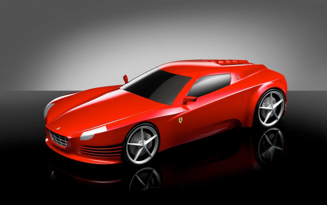 Обои картинки фото автомобили, 3д, красный, феррари