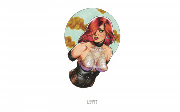 Картинка рисованное joseph+michael+linsner девушка рыжая боди комикс