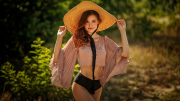 Картинка девушки -+рыжеволосые+и+разноцветные рыжеволосая шляпа топ татьяна самойленко