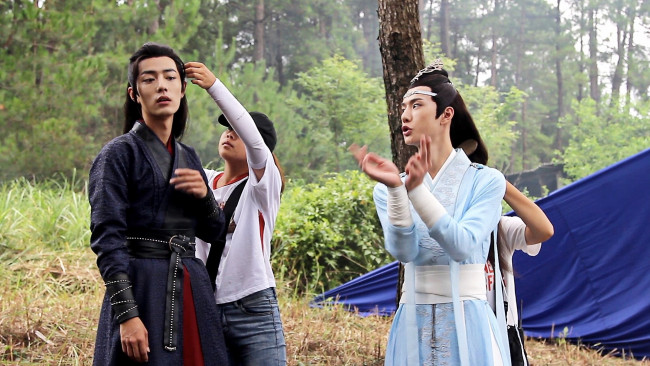 Обои картинки фото разное, знаменитости, ван, ибо, сяо, чжань, съемки, костюмы, люди