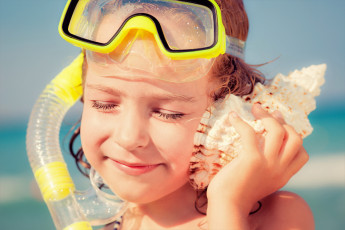 Картинка разное дети лицо девочка маска ракушка