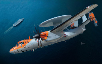 обоя боевые самолёты, авиация, 3д, рисованые, v-graphic, море, корабль, радиалакационный, в, развороте, морская