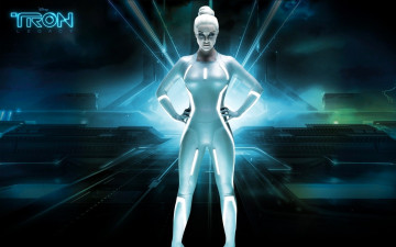 Картинка кино+фильмы tron+legacy девушка костюм неон сияние