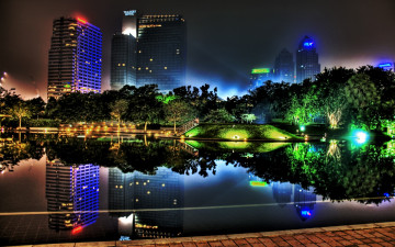 Картинка города огни ночного