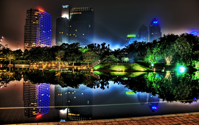 Обои картинки фото города, огни, ночного