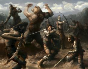 Картинка фэнтези иные миры времена нежить сражение