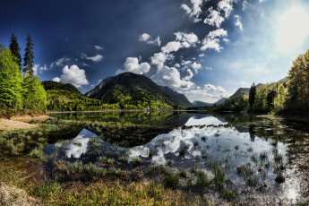 Картинка природа реки озера река горы деревья пейзаж