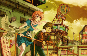 Картинка аниме *unknown другое голубь парень девушка