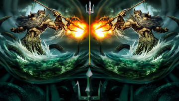 Картинка poseidon рисованные комиксы посейдон бог морей трезубец буря