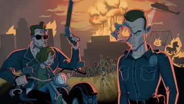 Картинка терминатор судный день рисованные комиксы джон коннор t-1000 t-800