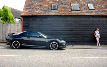 Картинка автомобили авто девушками дорога дом