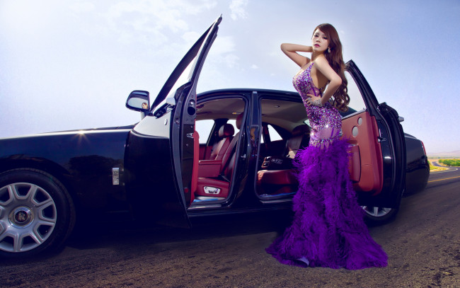 Обои картинки фото автомобили, авто, девушками, автомобиль, азиатка, девушка