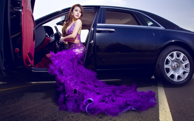 Обои картинки фото автомобили, авто, девушками, девушка, азиатка, автомобиль