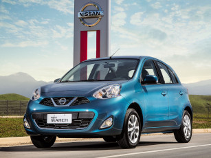 обоя автомобили, nissan, datsun, синий, 2014, k13, br-spec, march