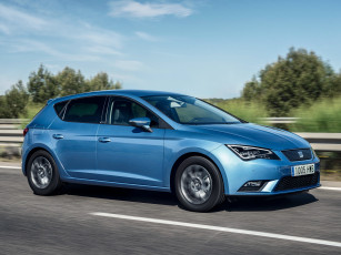 Картинка автомобили seat leon синий 2013г ecomotive