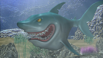 Картинка 3д+графика animals+ животные акула