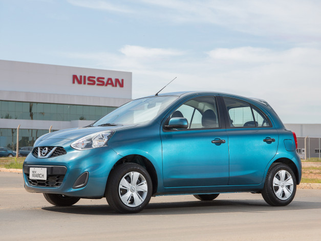 Обои картинки фото автомобили, nissan, datsun, синий, br-spec, march, 2014, k13