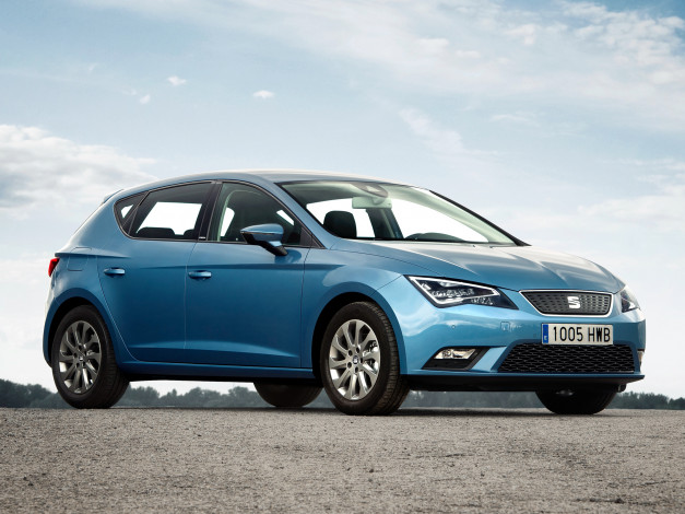 Обои картинки фото автомобили, seat, синий, 2013г, ecomotive, leon