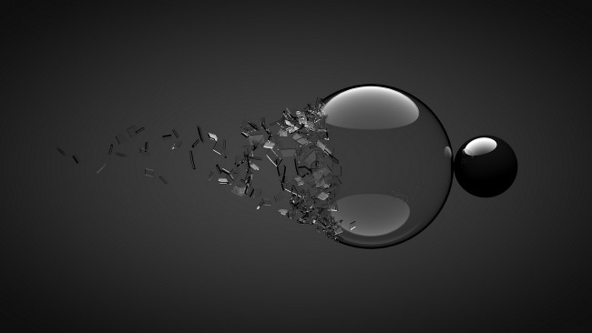 Обои картинки фото 3д графика, шары, осколки