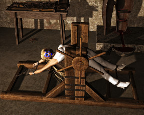 Картинка 3д+графика фантазия+ fantasy ростяжка колесо девушка