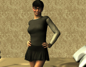 Картинка 3д+графика люди+ people фон взгляд девушка