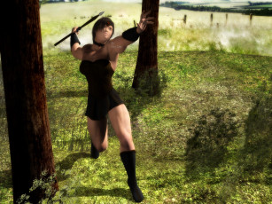 Картинка 3д+графика фантазия+ fantasy фон копье взгляд девушка