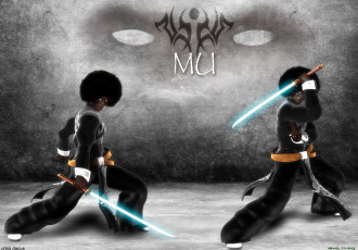 Картинка 3д+графика фантазия+ fantasy фон взгляд девушки оружие