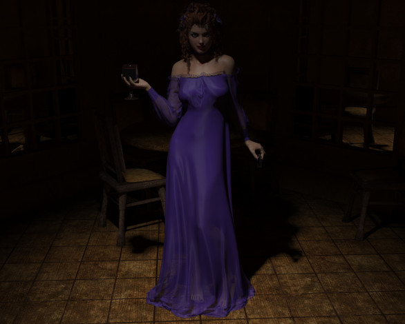 Обои картинки фото 3д графика, люди , people, вино, девушка, бокал, взгляд, фон