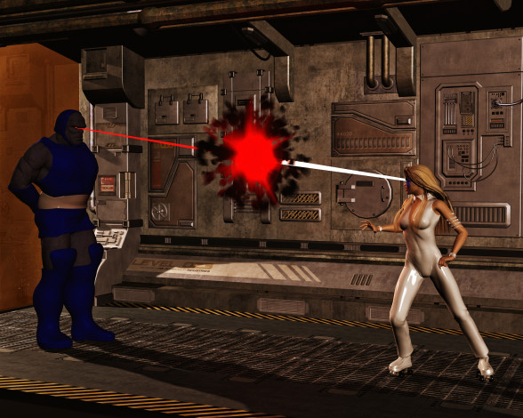 Обои картинки фото 3д графика, фантазия , fantasy, девушка, существо, взгляд, фон