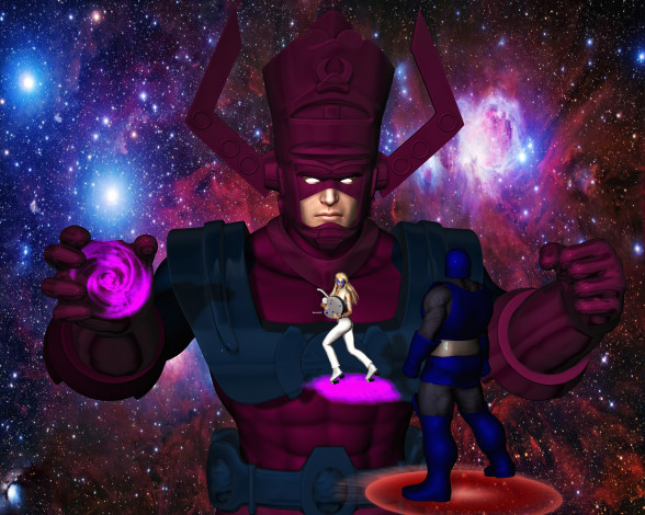 Обои картинки фото 3д графика, фантазия , fantasy, фон, галактики, звезды, взгляд, девушка, вселенная, мужчины