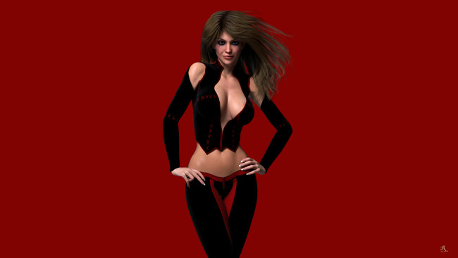 Обои картинки фото 3д графика, люди , people, взгляд, девушка, фон