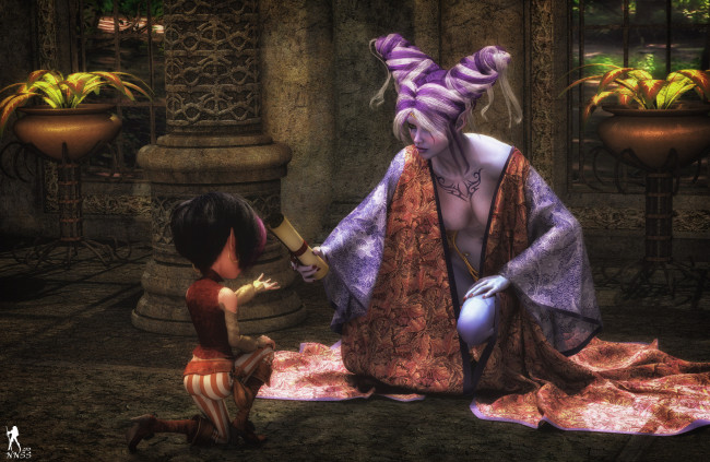 Обои картинки фото эротика, существа, грудь, фон, взгляд, девушка