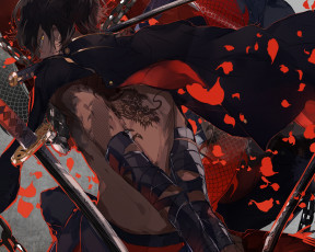 Картинка аниме touken+ranbu touken ranbu ookurikara penguin quartret