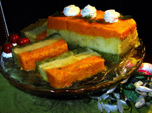 Картинка еда салаты +закуски террин овощной трехслойный