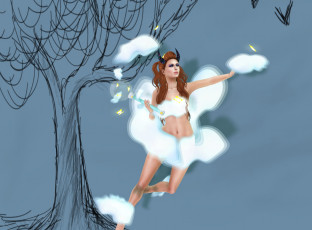 Картинка 3д+графика существа+ creatures фон кастаника взгляд девушка