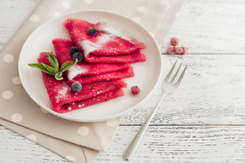 Картинка еда блины +оладьи ягодные блинчики мята