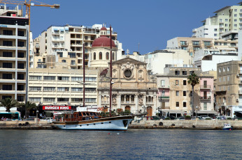 Картинка города валетта+ мальта здания причал
