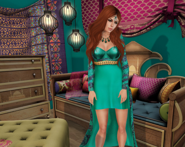 Обои картинки фото 3д графика, люди , people, взгляд, интерьер, рыжая, фон, девушка