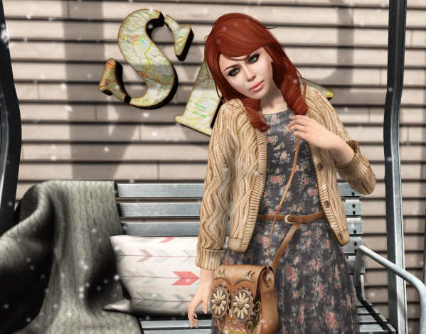 Обои картинки фото 3д графика, люди , people, фон, взгляд, девушка